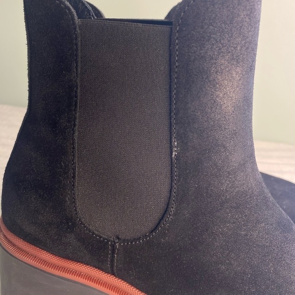 Antonio De Faria Black Suede Leather Chunky Chelsea Pull On Boot Grunge Punk 6.5 - Picture 7 of 16